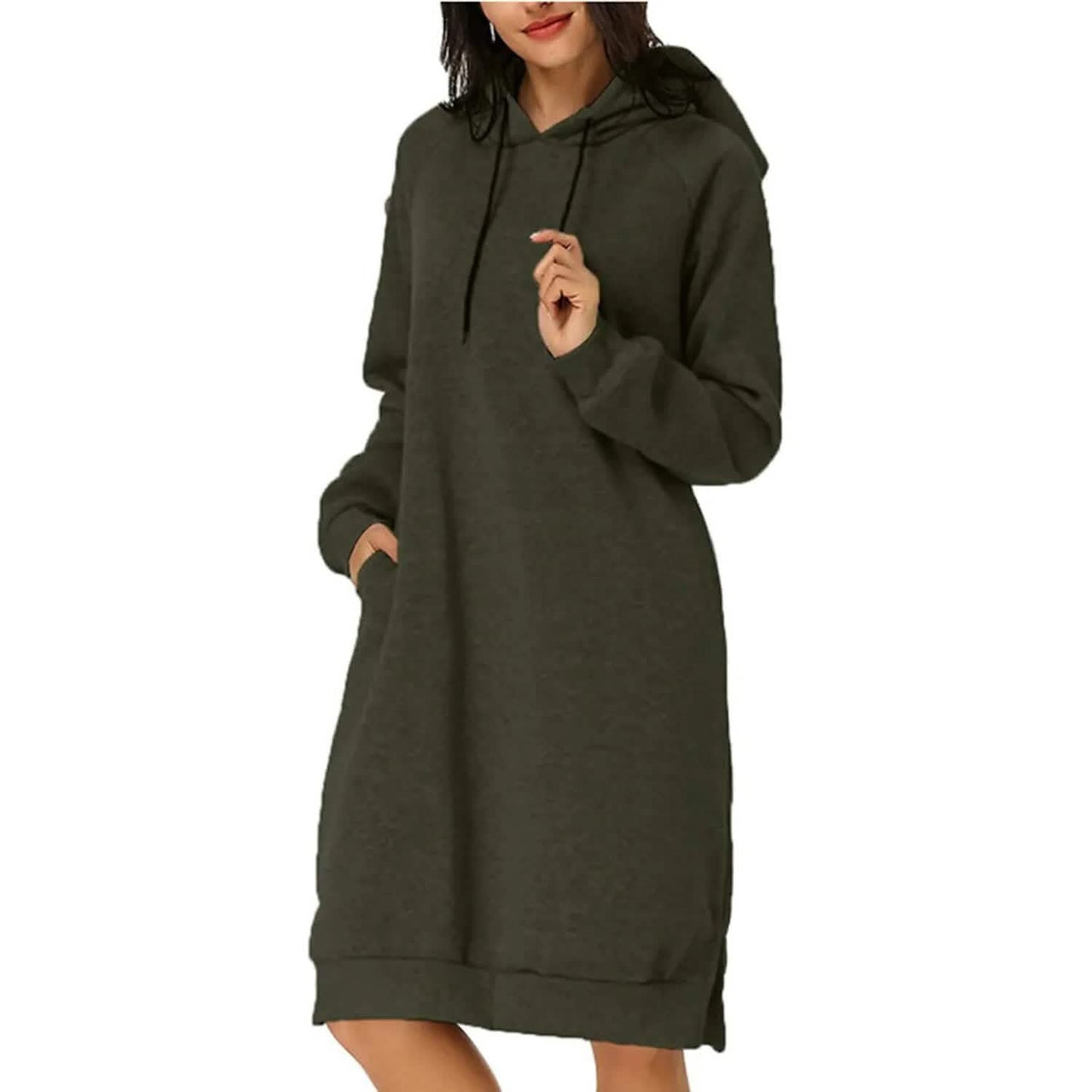 Damen Pulloverkleid mit Kapuze