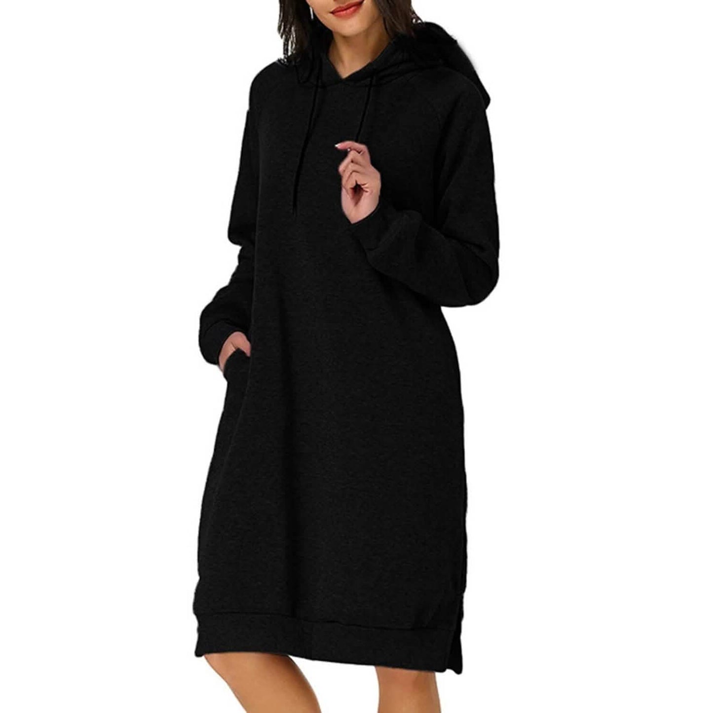Damen Pulloverkleid mit Kapuze