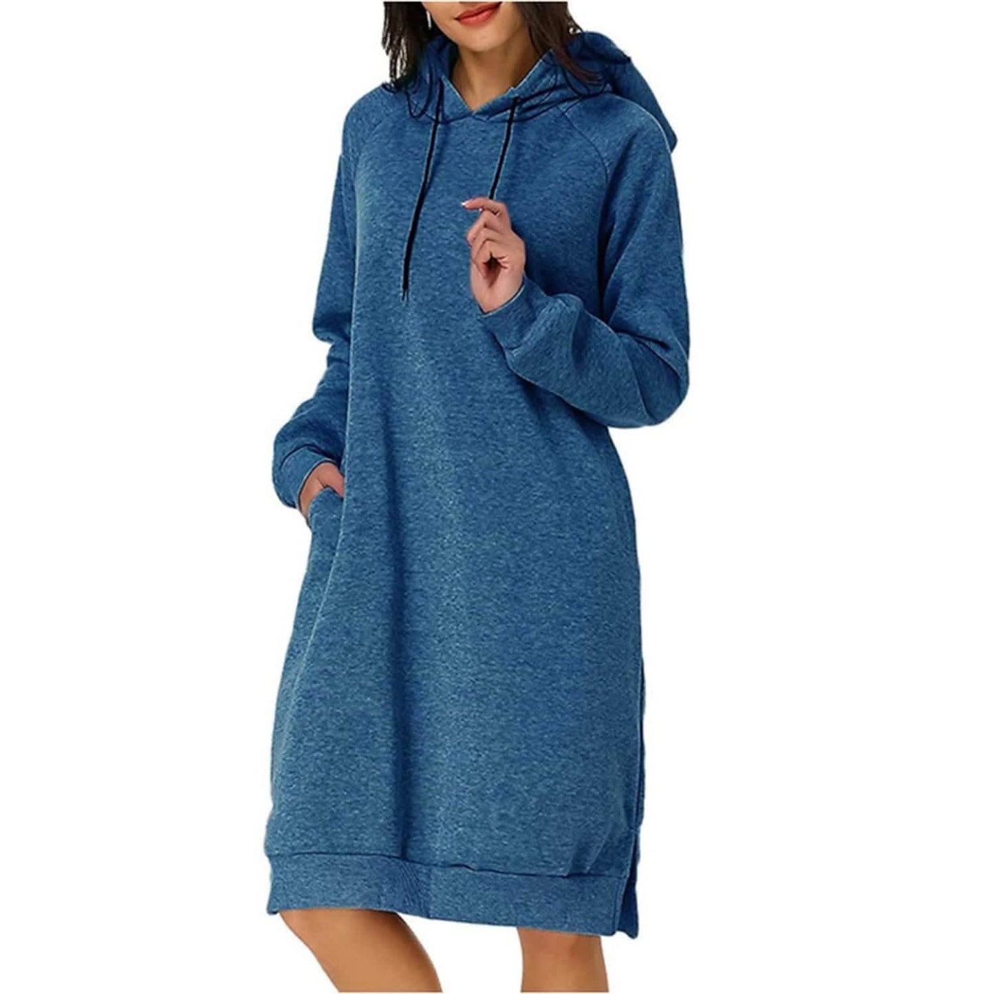 Damen Pulloverkleid mit Kapuze
