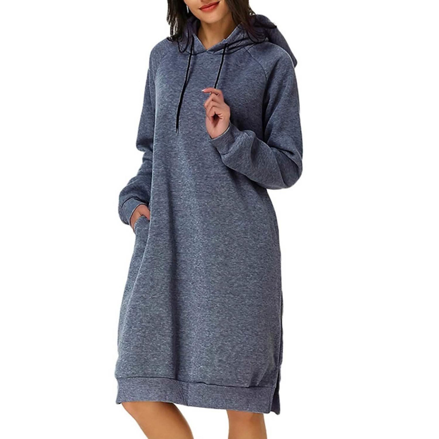 Damen Pulloverkleid mit Kapuze
