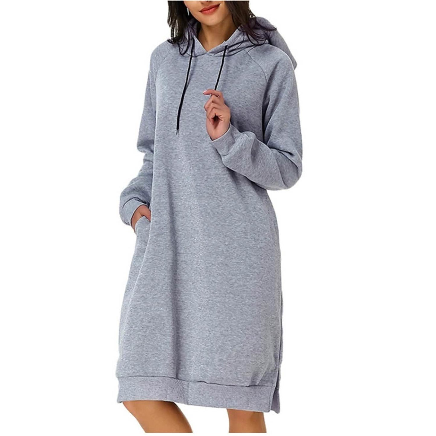 Damen Pulloverkleid mit Kapuze