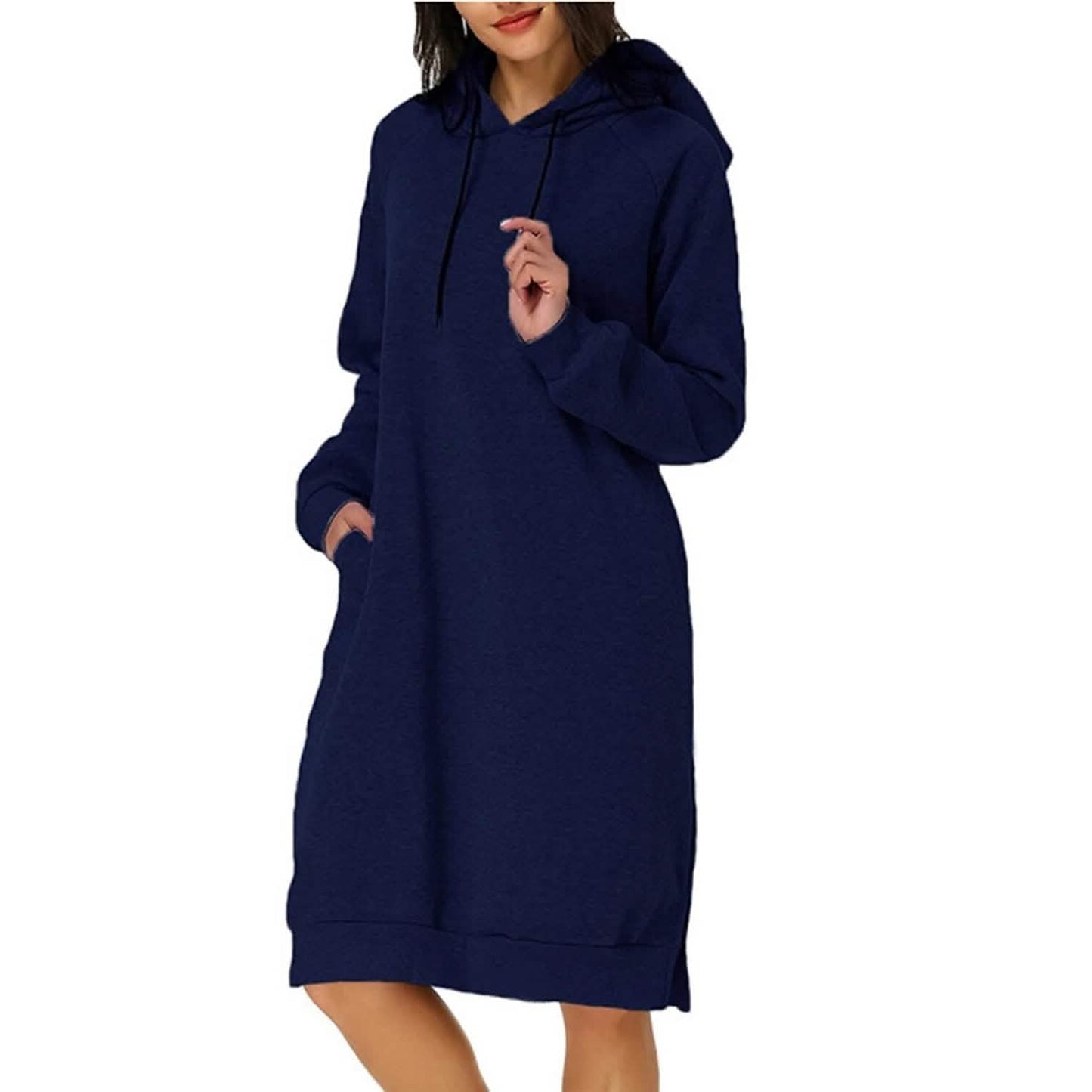 Damen Pulloverkleid mit Kapuze
