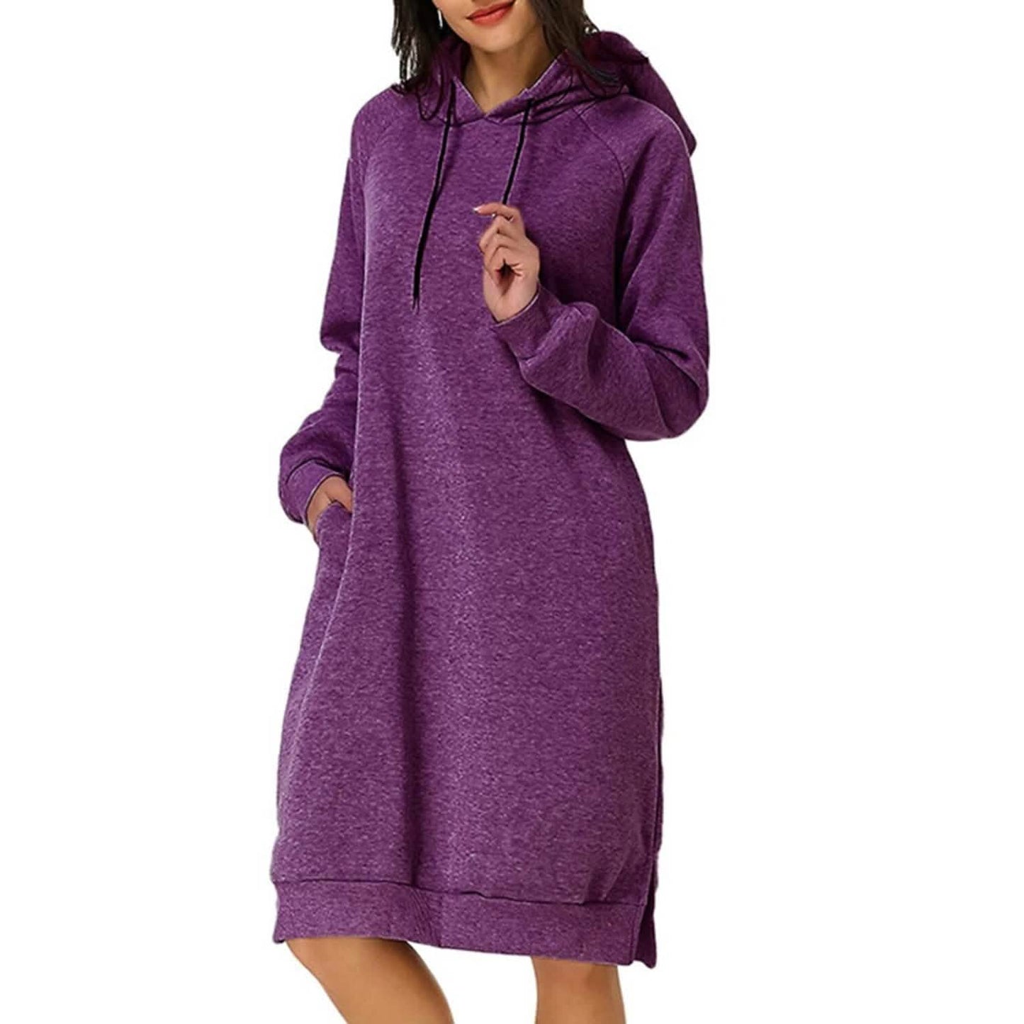 Damen Pulloverkleid mit Kapuze