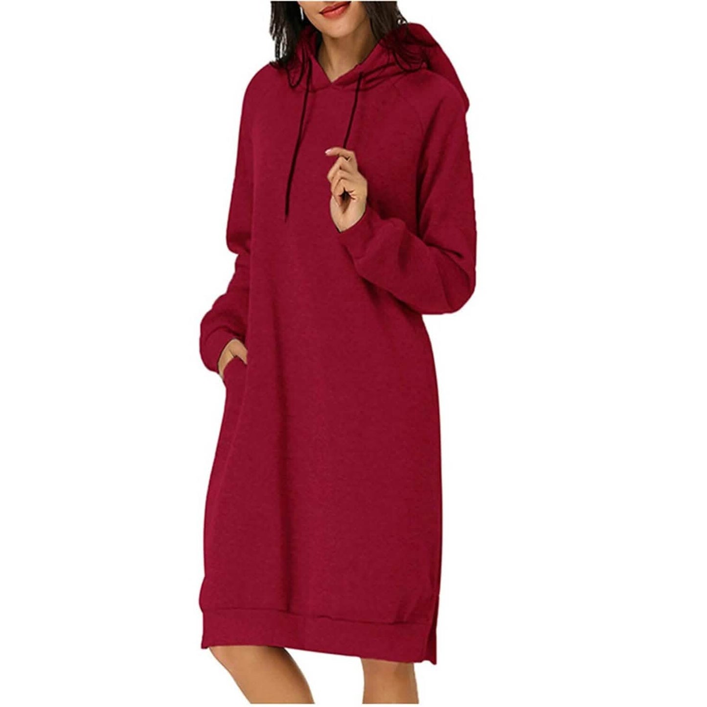 Damen Pulloverkleid mit Kapuze