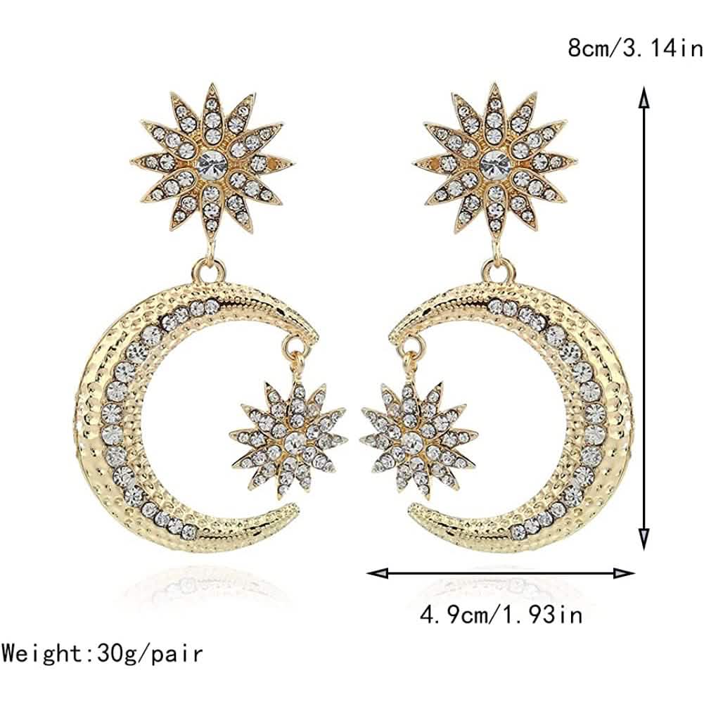 Damen-Ohrringe, Strass, Punk-Stil