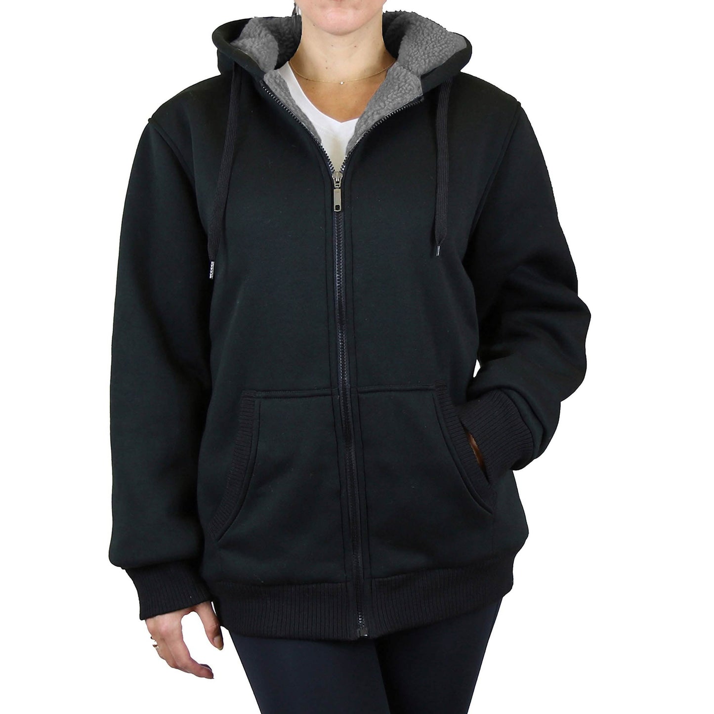 Geschenkset für Damen: Sherpa-Kapuzenpullover, Mütze und Thermosocken