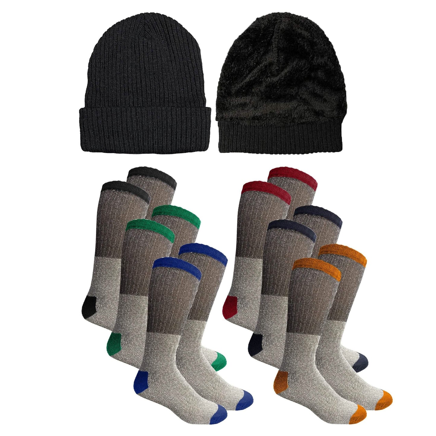 Geschenkset für Damen: Sherpa-Kapuzenpullover, Mütze und Thermosocken