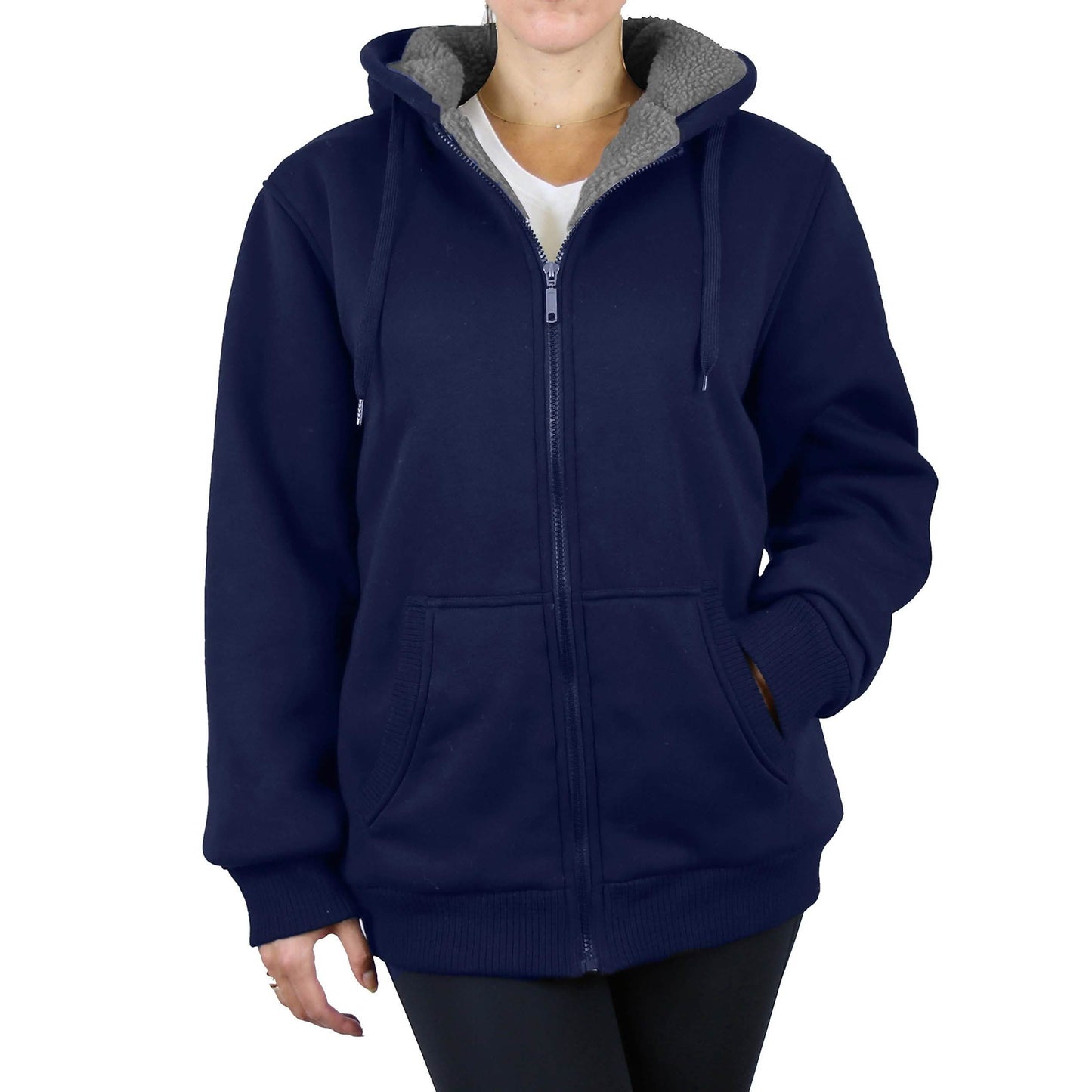 Geschenkset für Damen: Sherpa-Kapuzenpullover, Mütze und Thermosocken