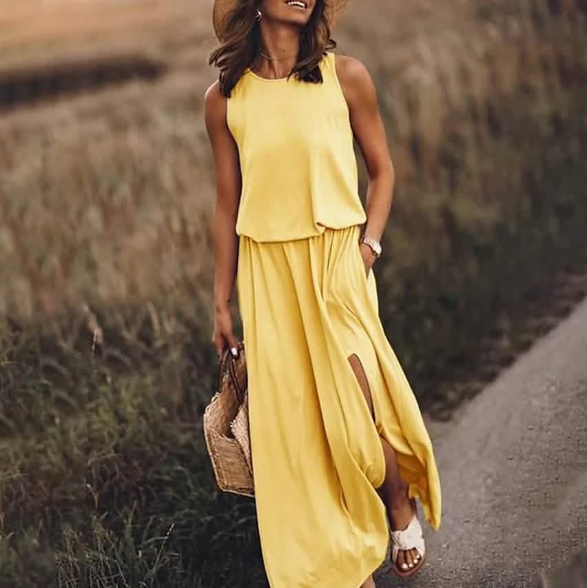 Damen Maxi-Langkleid im Shift-Stil