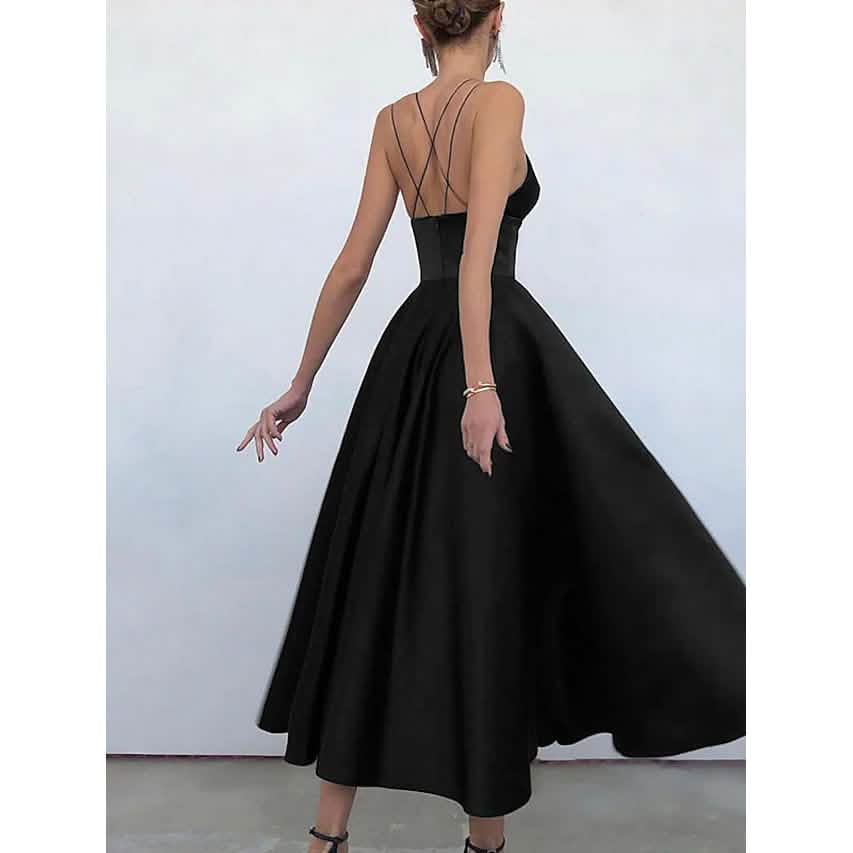 Ärmelloses, einfarbiges Maxikleid mit offener Rückenpartie für Damen