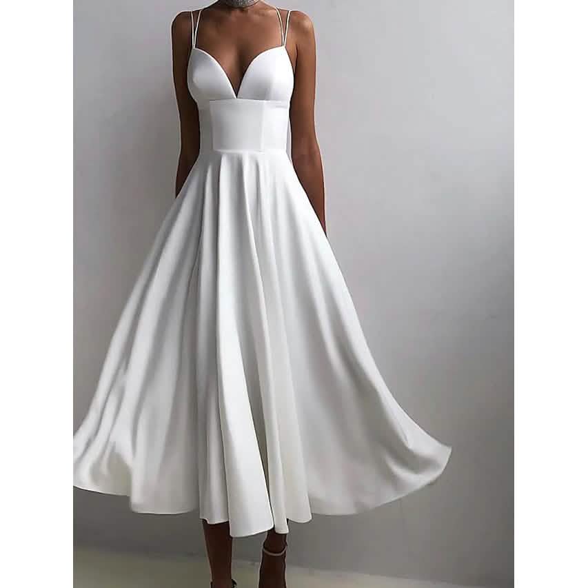Ärmelloses, einfarbiges Maxikleid mit offener Rückenpartie für Damen