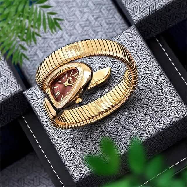 Luxuriöse Damenarmbanduhr in Schlangenform