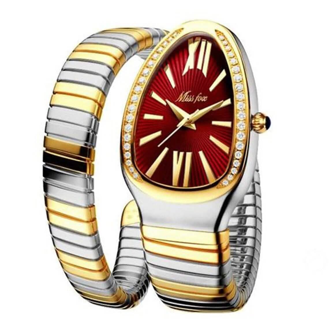 Luxuriöse Damenarmbanduhr in Schlangenform