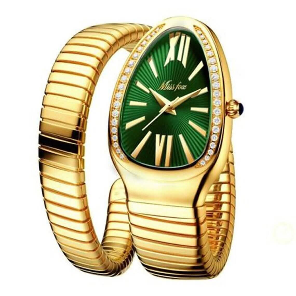 Luxuriöse Damenarmbanduhr in Schlangenform
