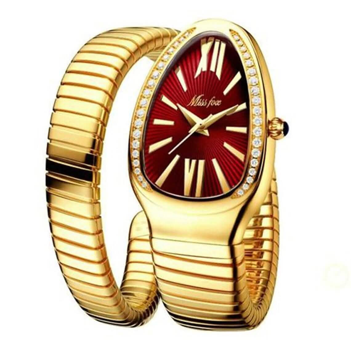 Luxuriöse Damenarmbanduhr in Schlangenform