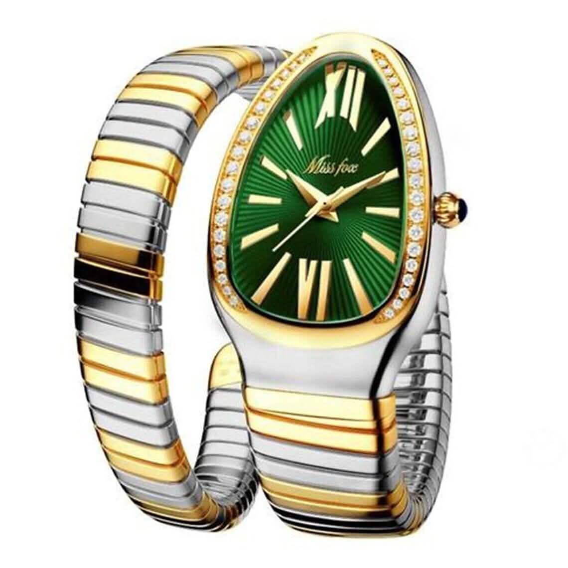Luxuriöse Damenarmbanduhr in Schlangenform