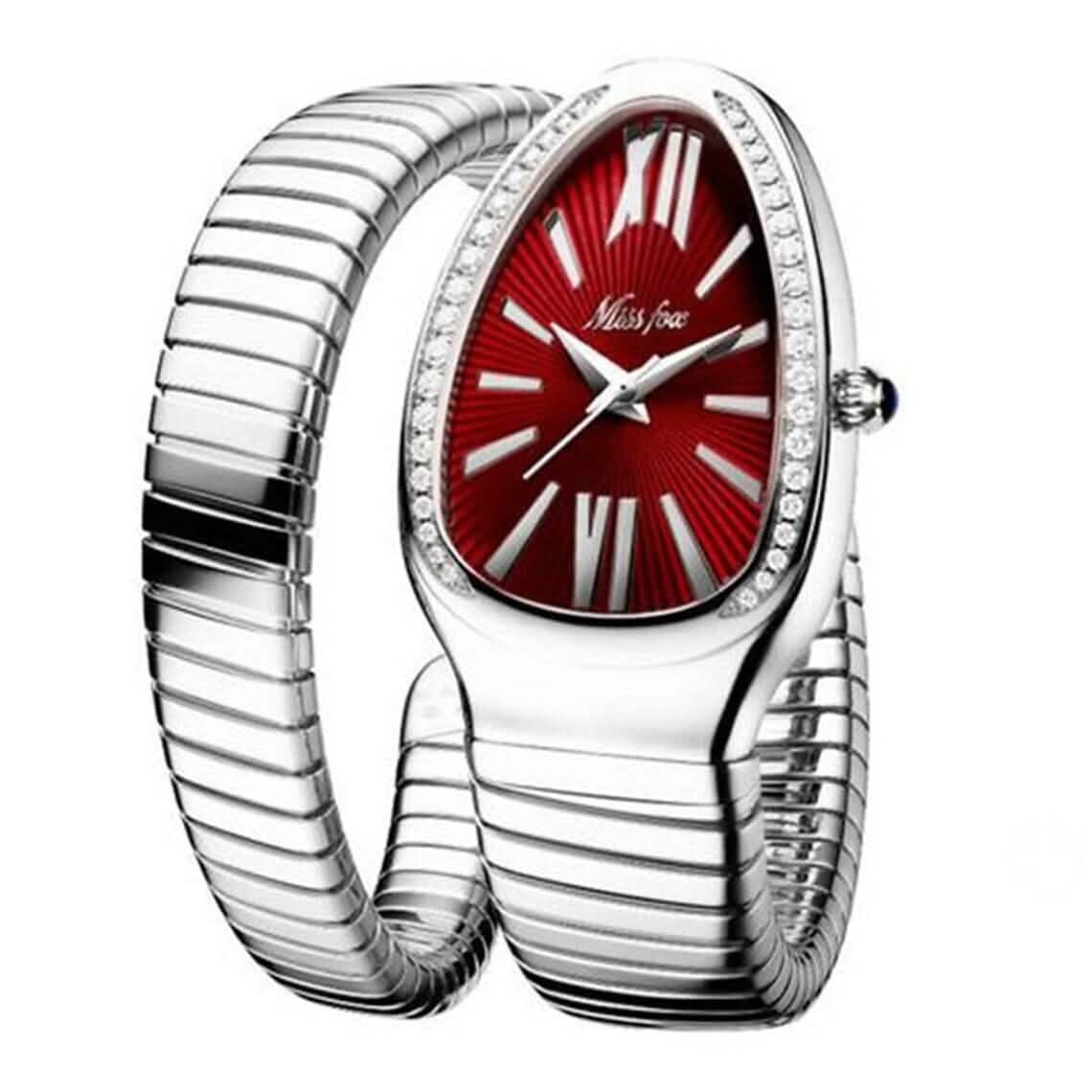Luxuriöse Damenarmbanduhr in Schlangenform