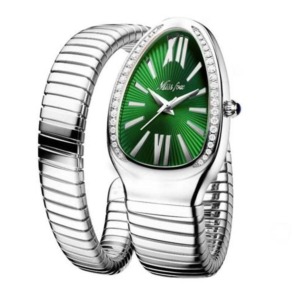 Luxuriöse Damenarmbanduhr in Schlangenform