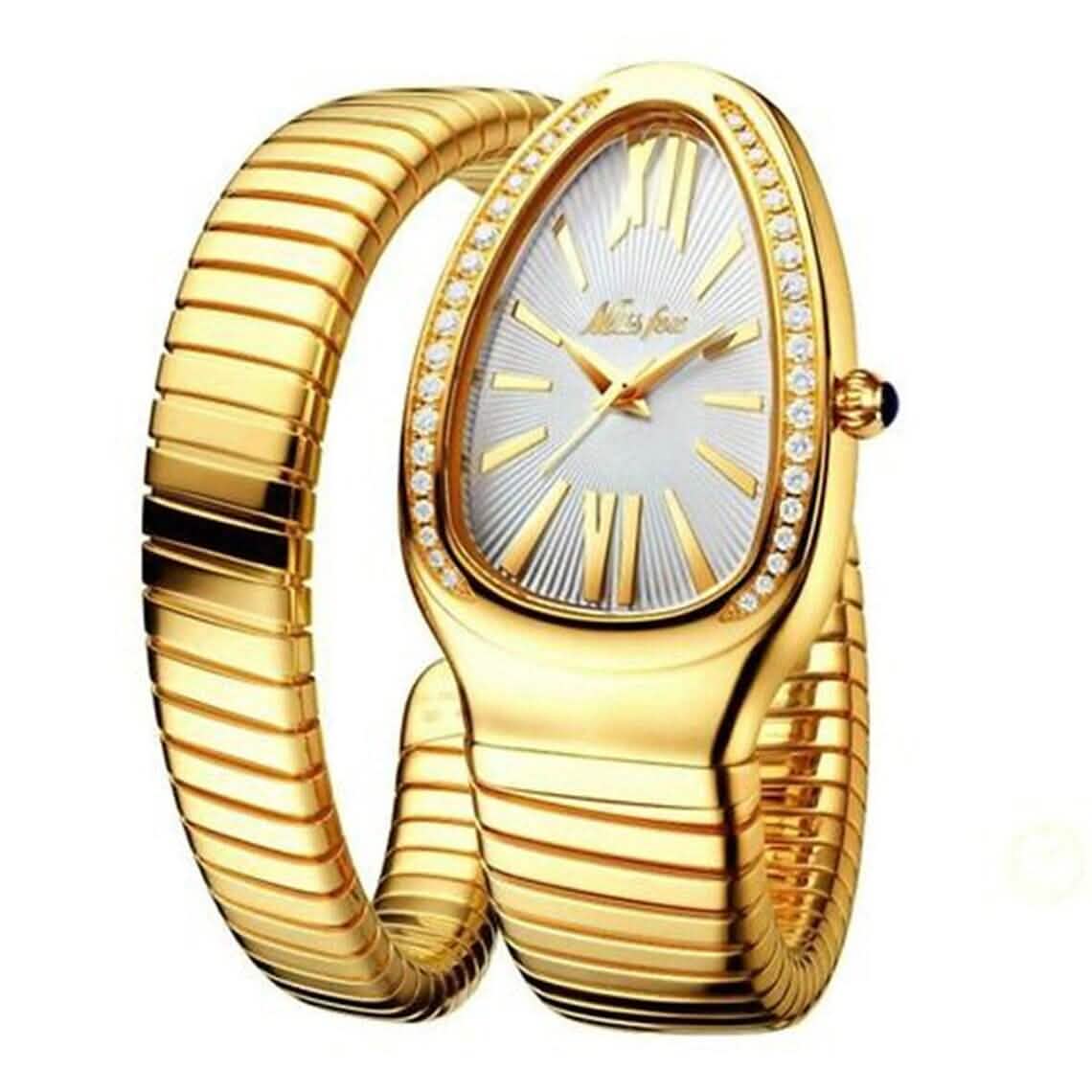 Luxuriöse Damenarmbanduhr in Schlangenform