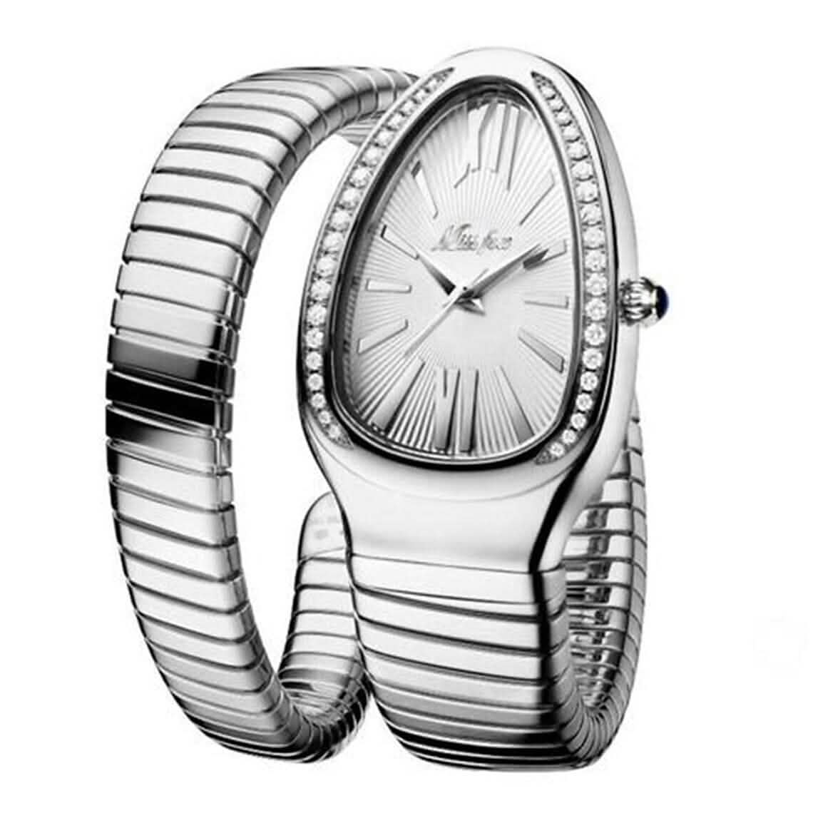 Luxuriöse Damenarmbanduhr in Schlangenform