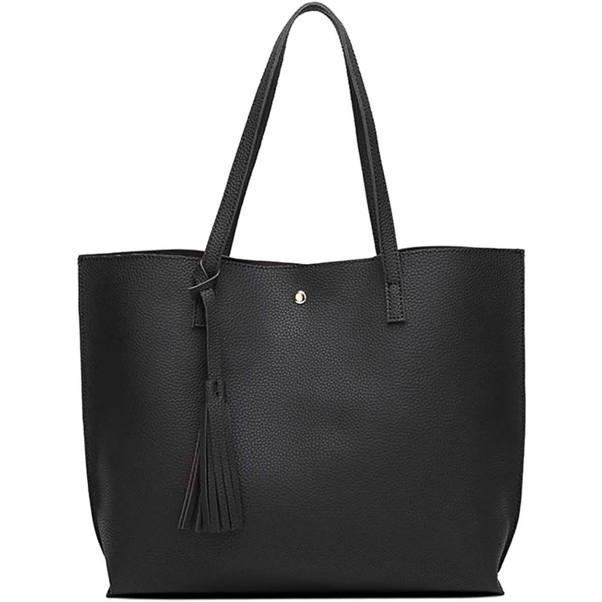 Damen Weiche Kunstleder Schultertasche