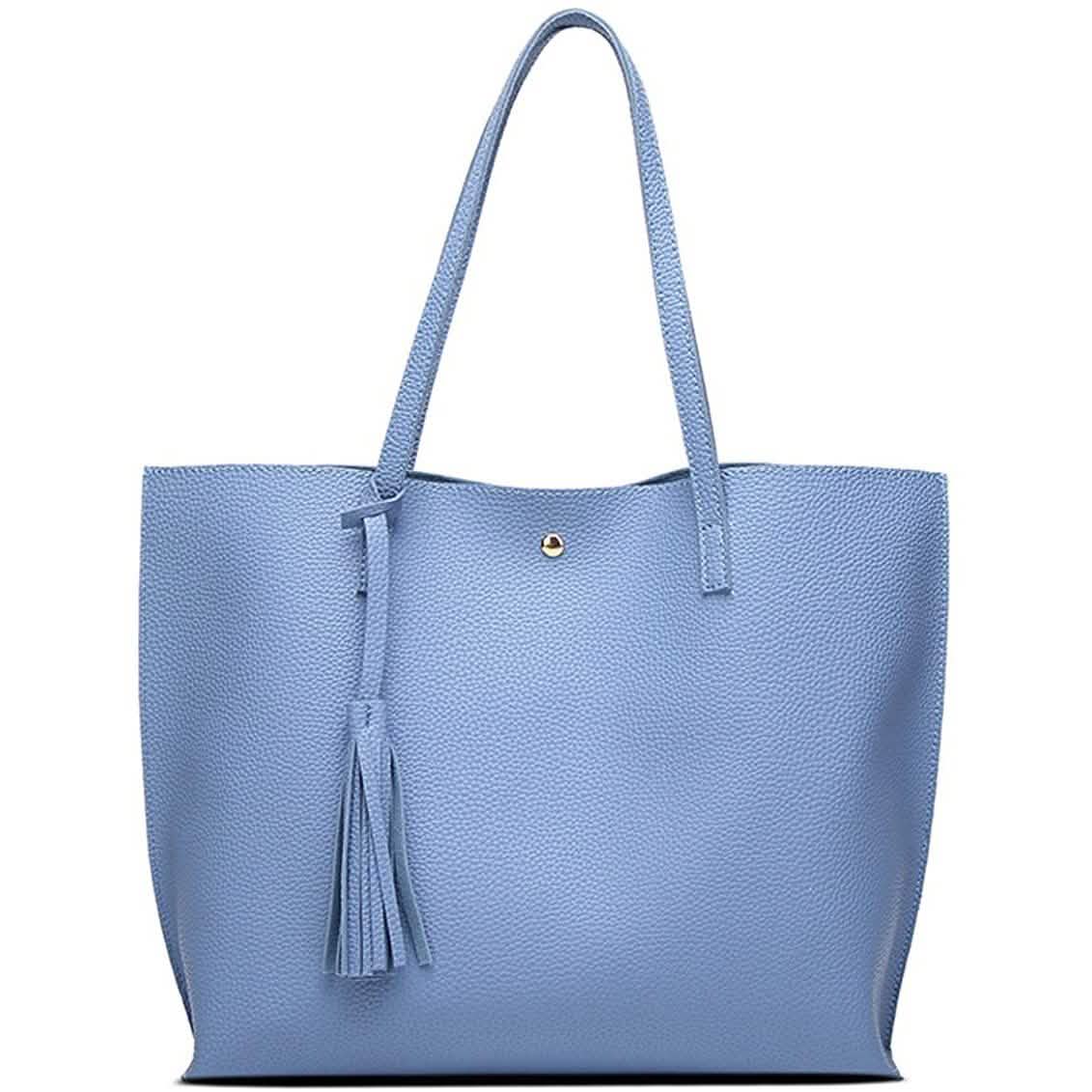 Damen Weiche Kunstleder Schultertasche