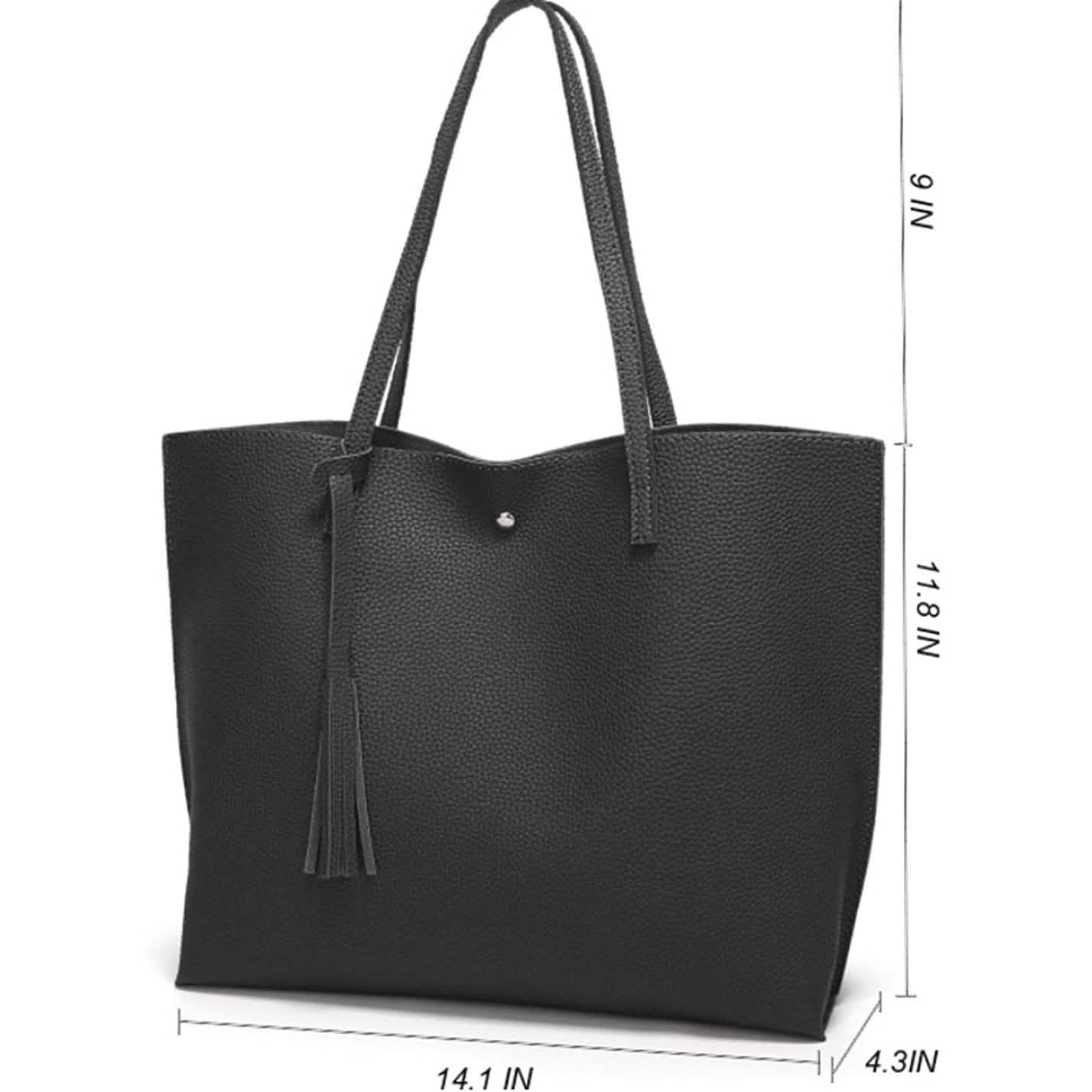 Damen Weiche Kunstleder Schultertasche