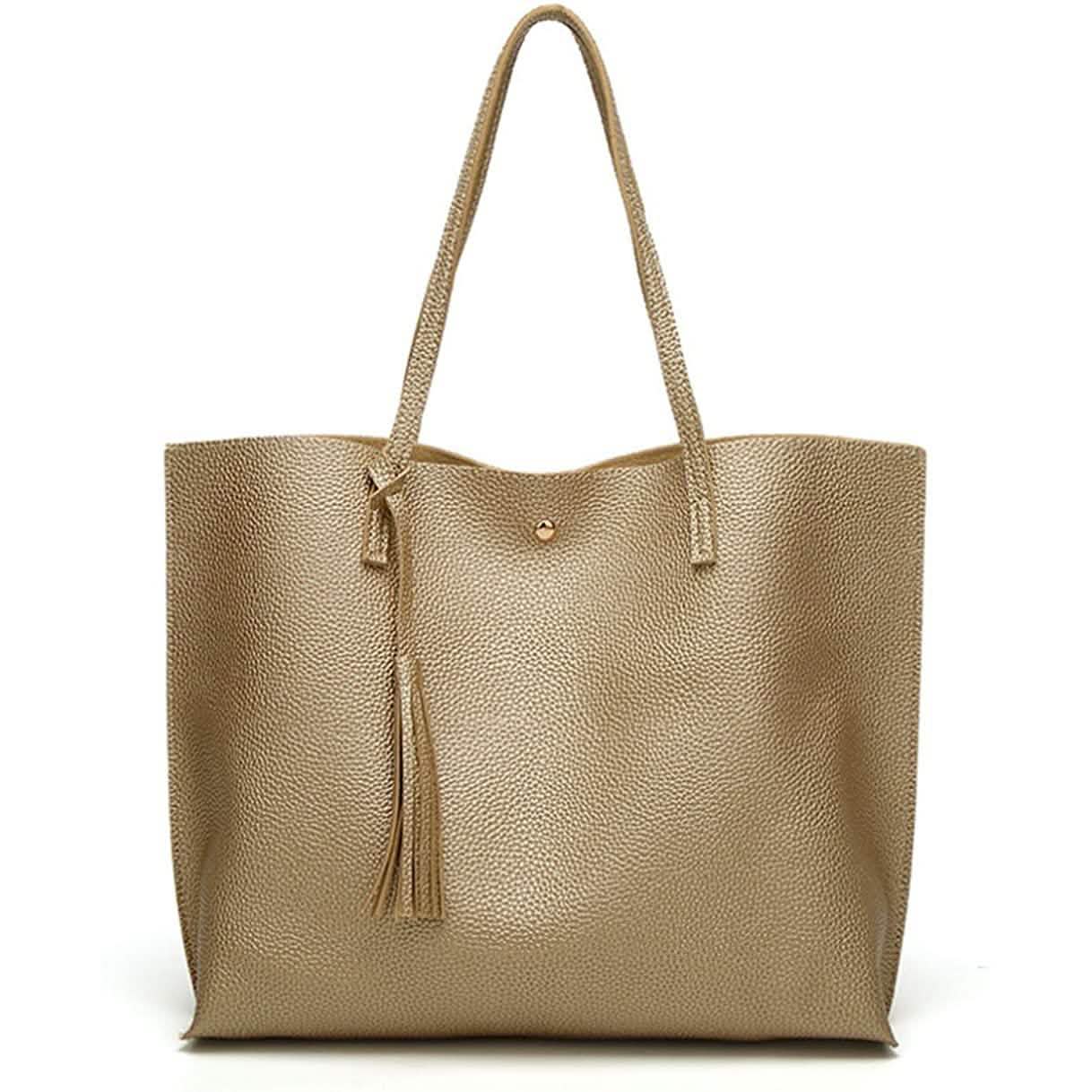 Damen Weiche Kunstleder Schultertasche