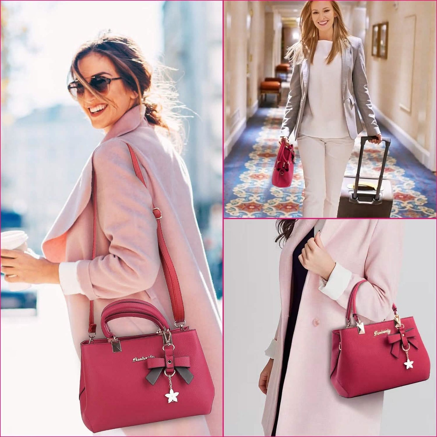 Damen Handtasche aus weichem Leder, Shopper, Umhängetasche, Crossbody-Tasche