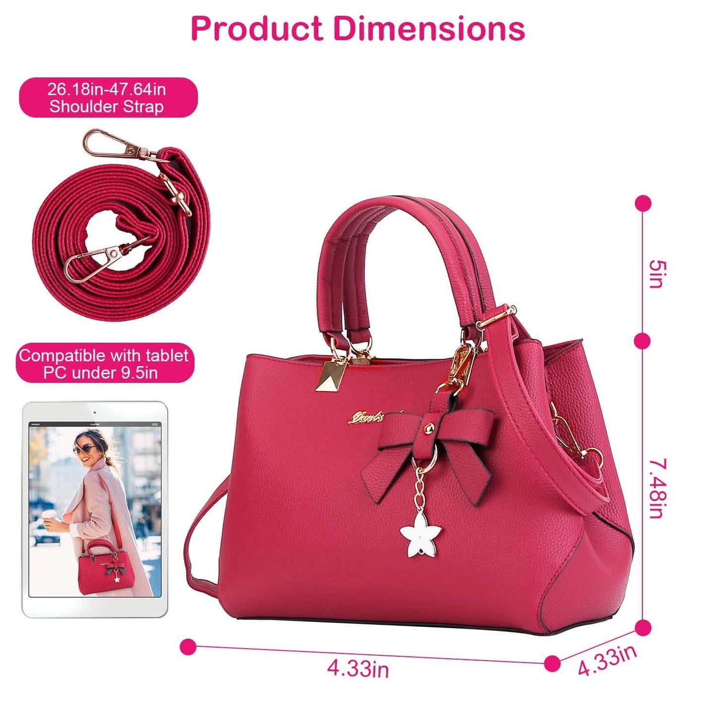 Damen Handtasche aus weichem Leder, Shopper, Umhängetasche, Crossbody-Tasche