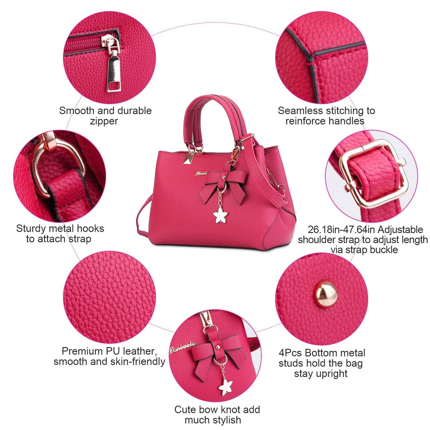 Damen Handtasche aus weichem Leder, Shopper, Umhängetasche, Crossbody-Tasche