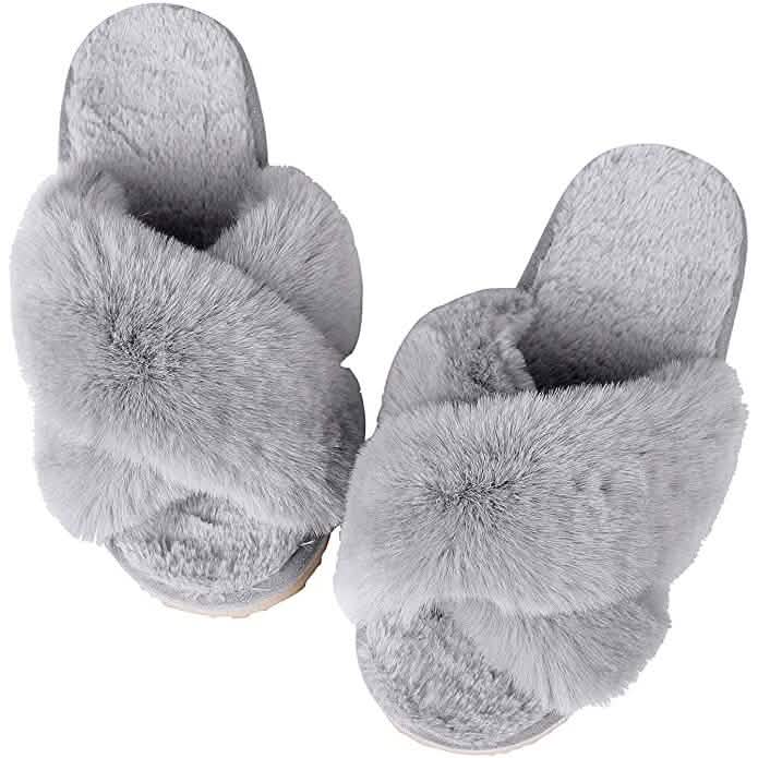 Damen-Hausschuhe aus weichem Plüsch, leicht