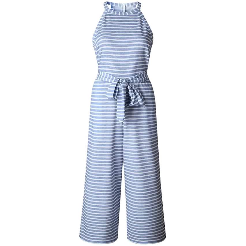Damen Jumpsuit, Einfarbig, Rundhals, Lässig