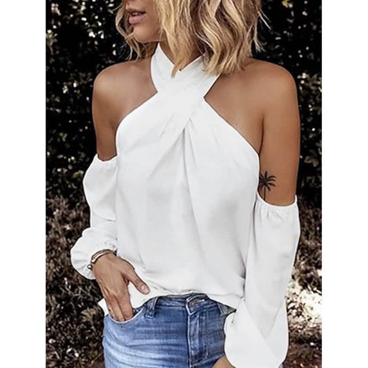 Einfarbiges Neckholder-Top für Damen