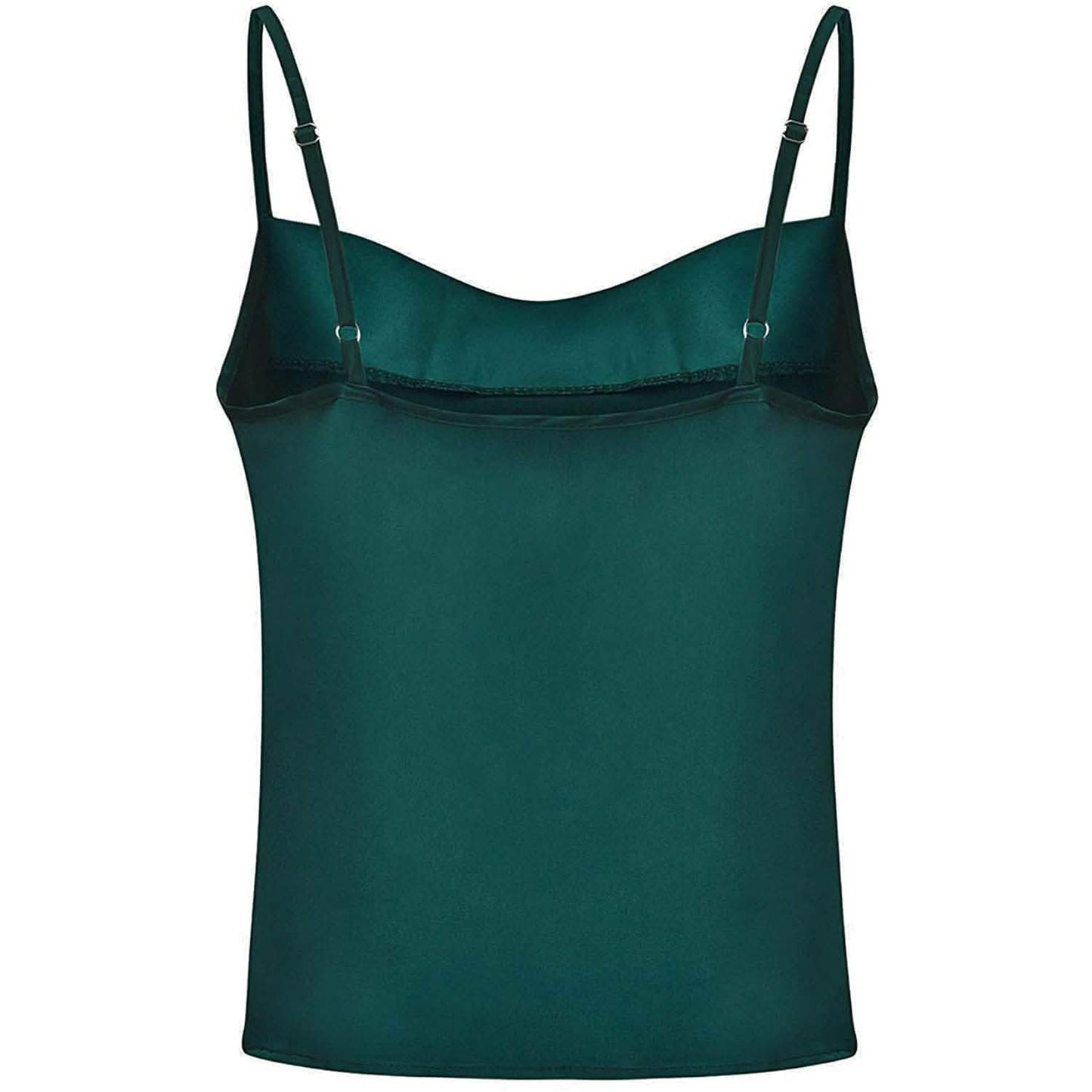Damen-Spaghettiträger-V-Ausschnitt-Satin-Trägerkleid