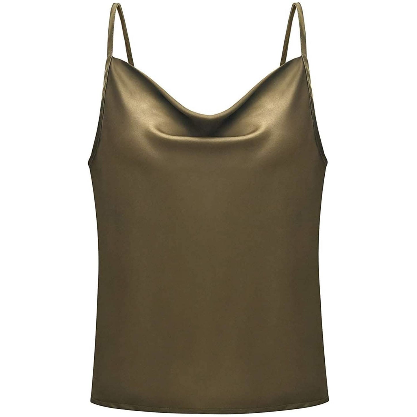 Damen-Spaghettiträger-V-Ausschnitt-Satin-Trägerkleid