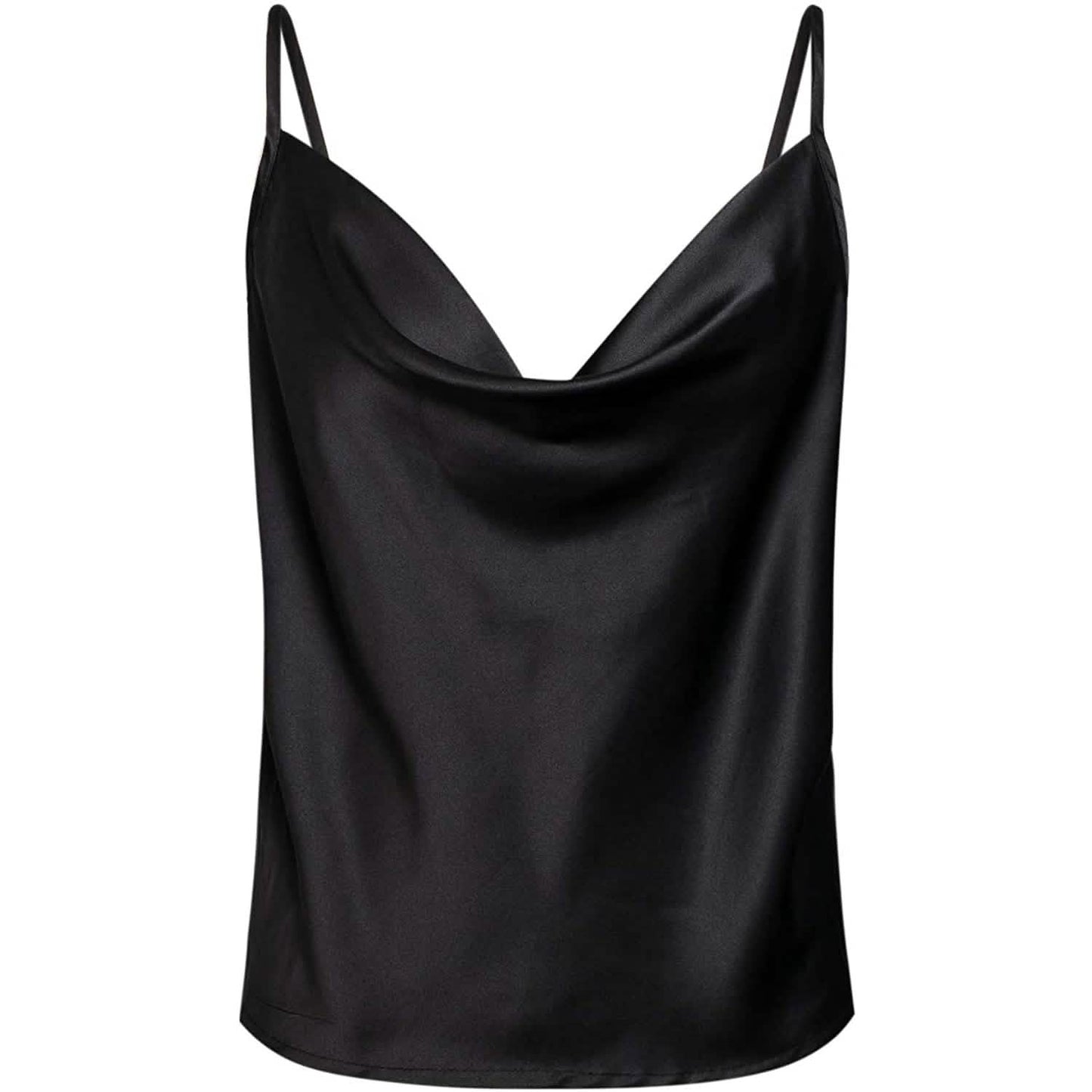 Damen-Spaghettiträger-V-Ausschnitt-Satin-Trägerkleid