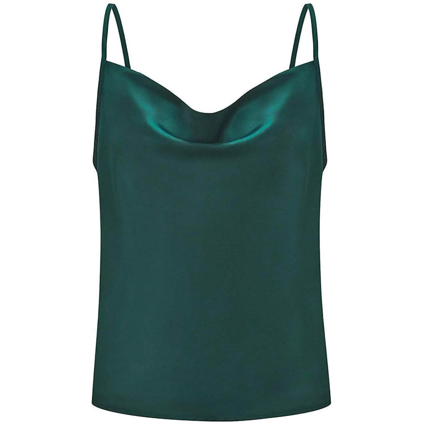Damen-Spaghettiträger-V-Ausschnitt-Satin-Trägerkleid