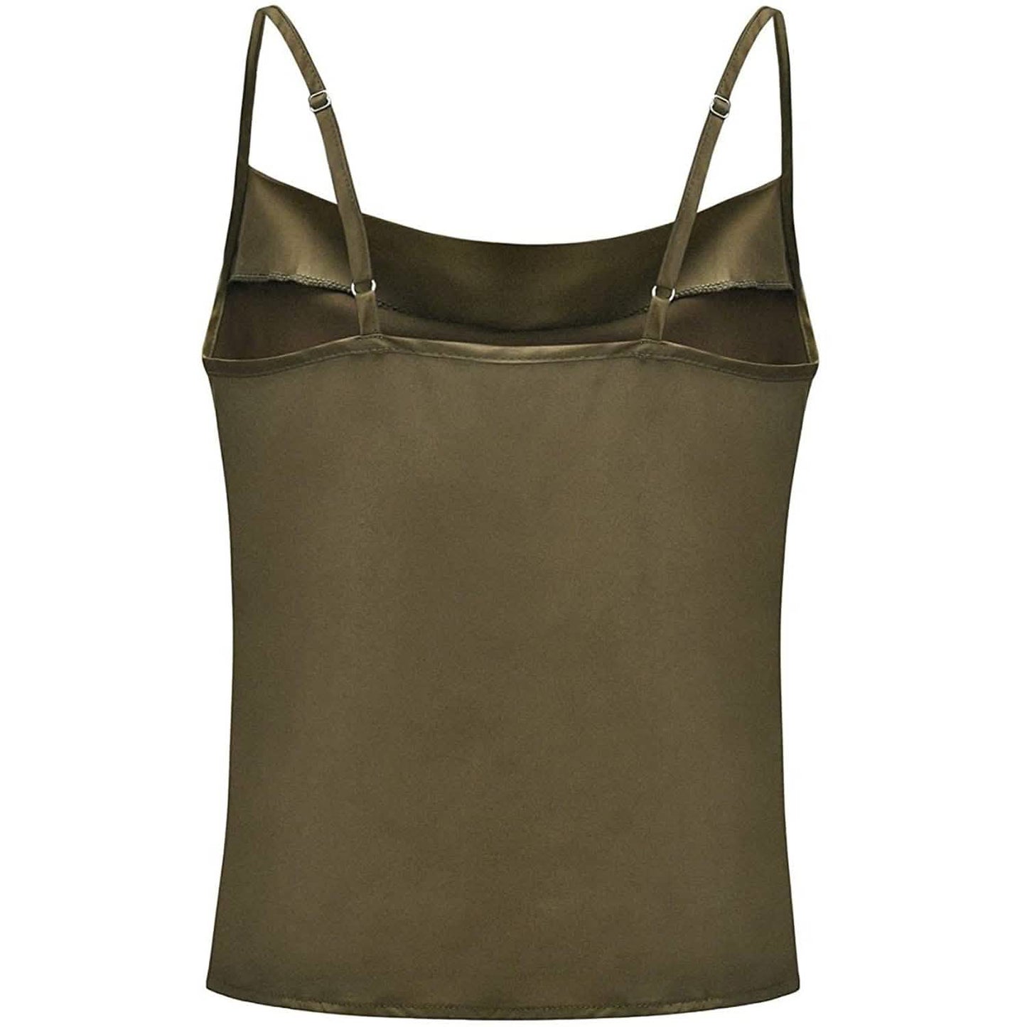 Damen-Spaghettiträger-V-Ausschnitt-Satin-Trägerkleid