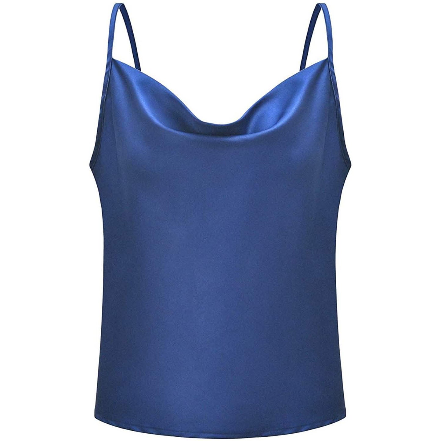 Damen-Spaghettiträger-V-Ausschnitt-Satin-Trägerkleid