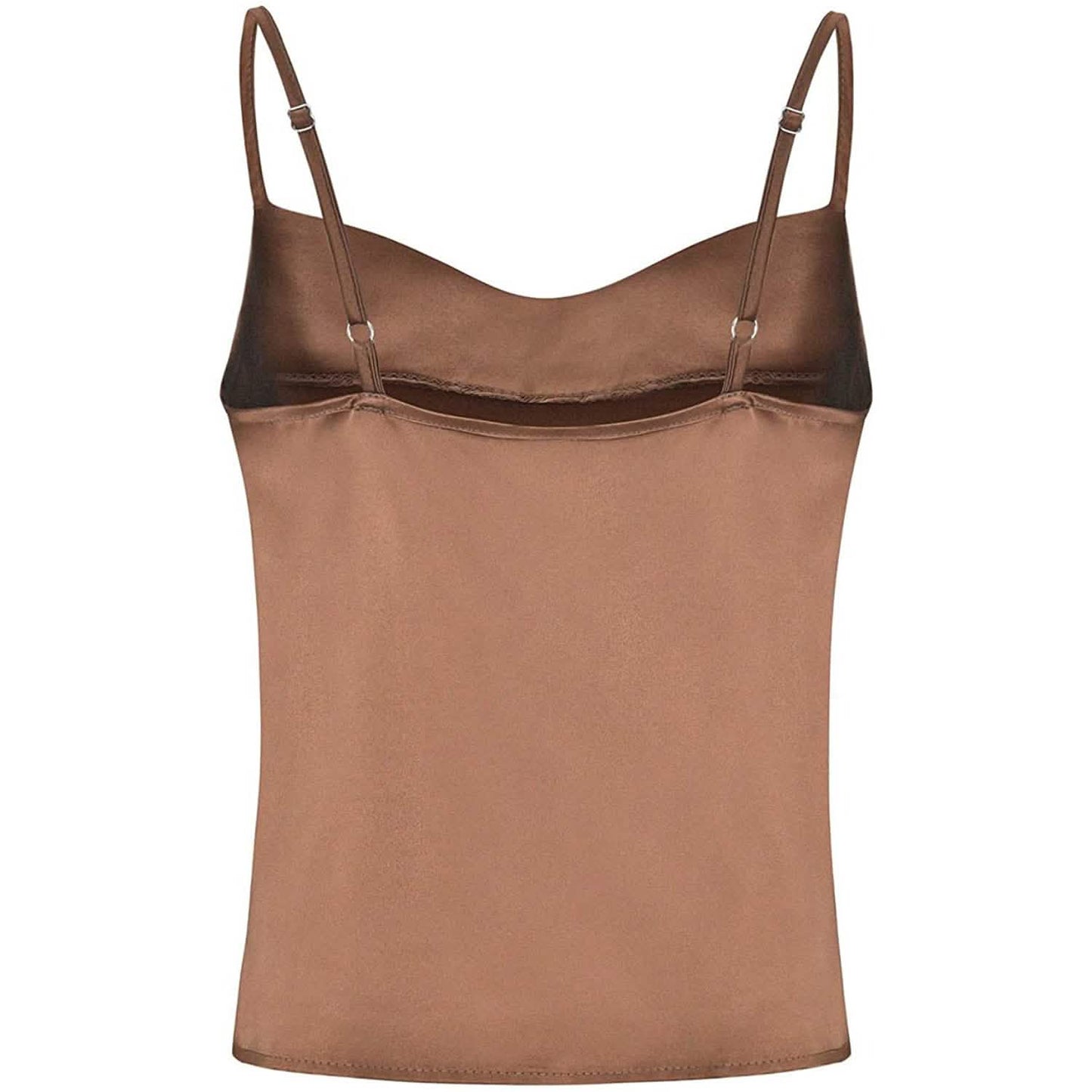 Damen-Spaghettiträger-V-Ausschnitt-Satin-Trägerkleid