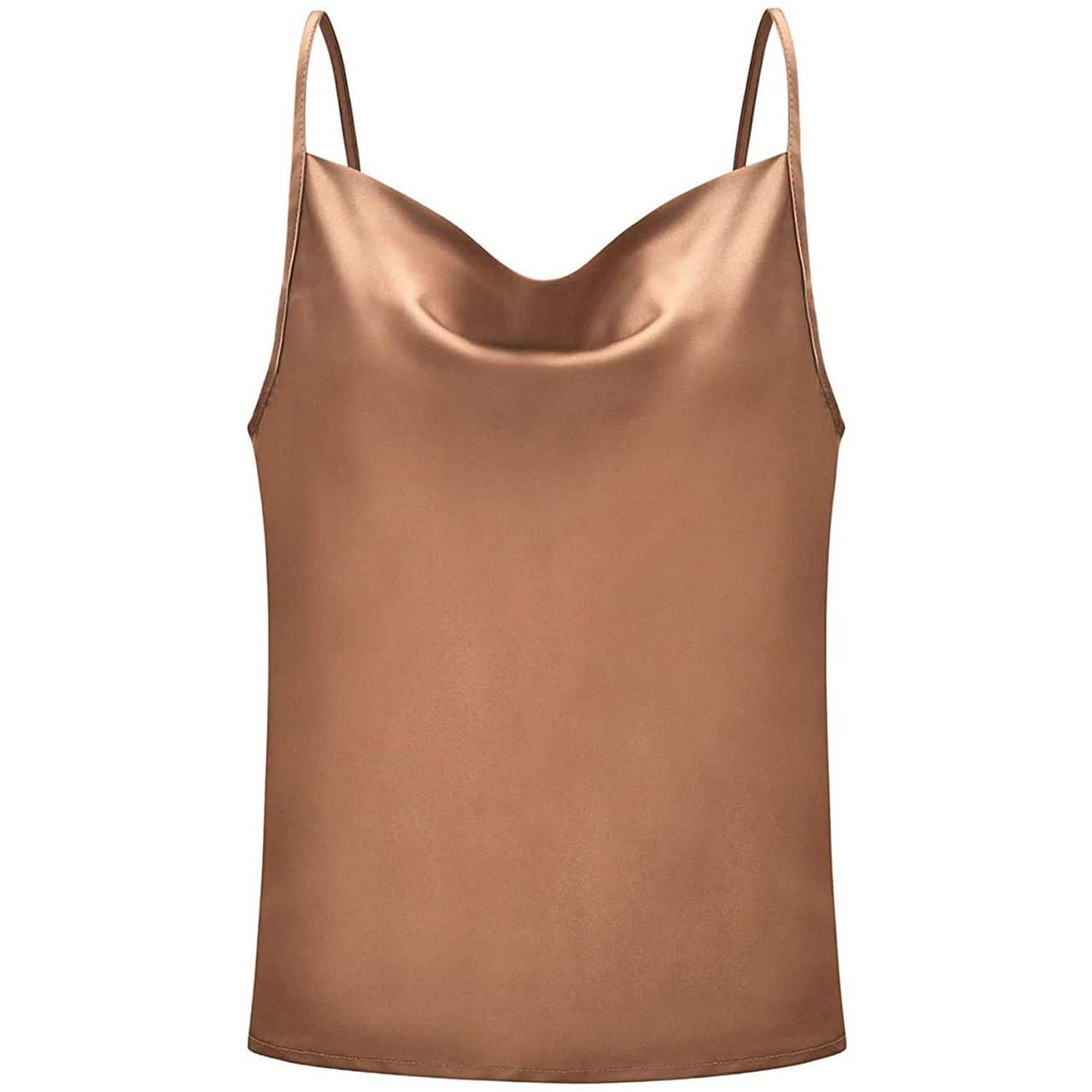 Damen-Spaghettiträger-V-Ausschnitt-Satin-Trägerkleid