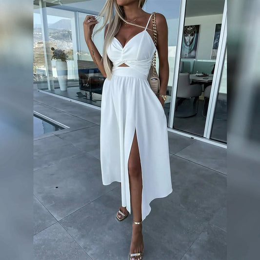 Damen Midikleid mit seitlichem Cut-out