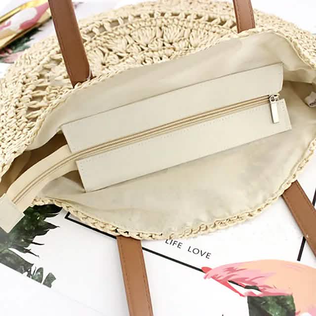 Damen Stroh-Einkaufstasche im Boho-Stil