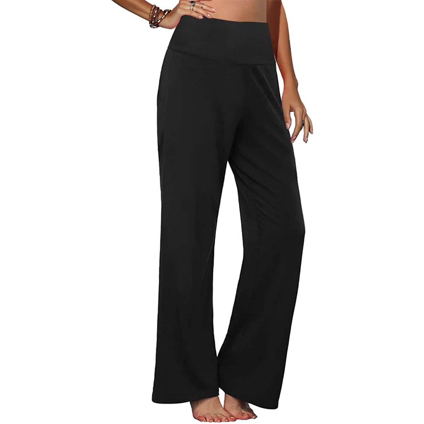 Damen Stretch-Loungehose mit weitem Bein