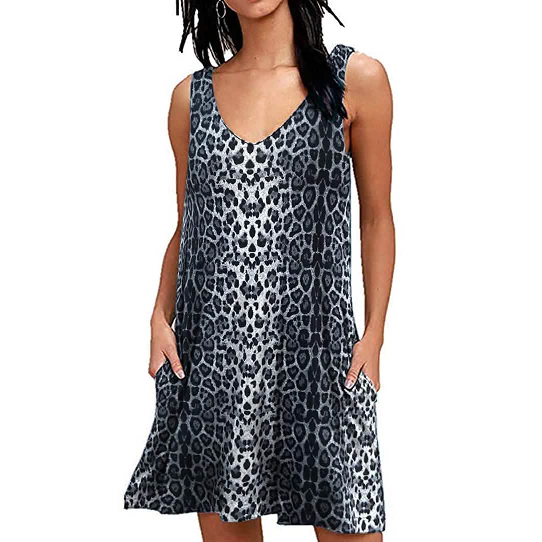Damen Sommer Freizeit T-Shirt-Kleid
