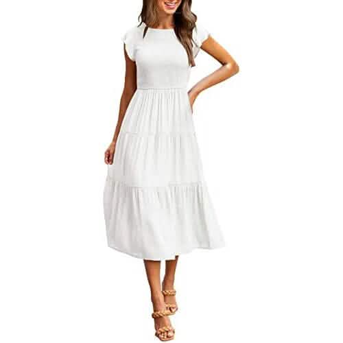 Damen Sommer Casual Stufen-A-Linien-Kleid