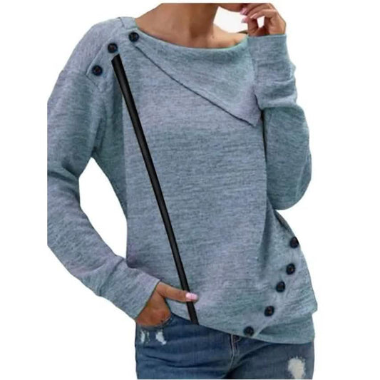 Damen-Sweatshirt, Pullover, einfarbig