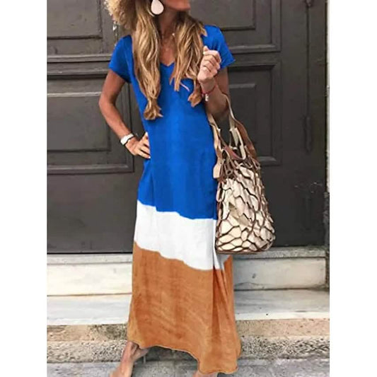 Damen T-Shirt Maxi Langes Kleid