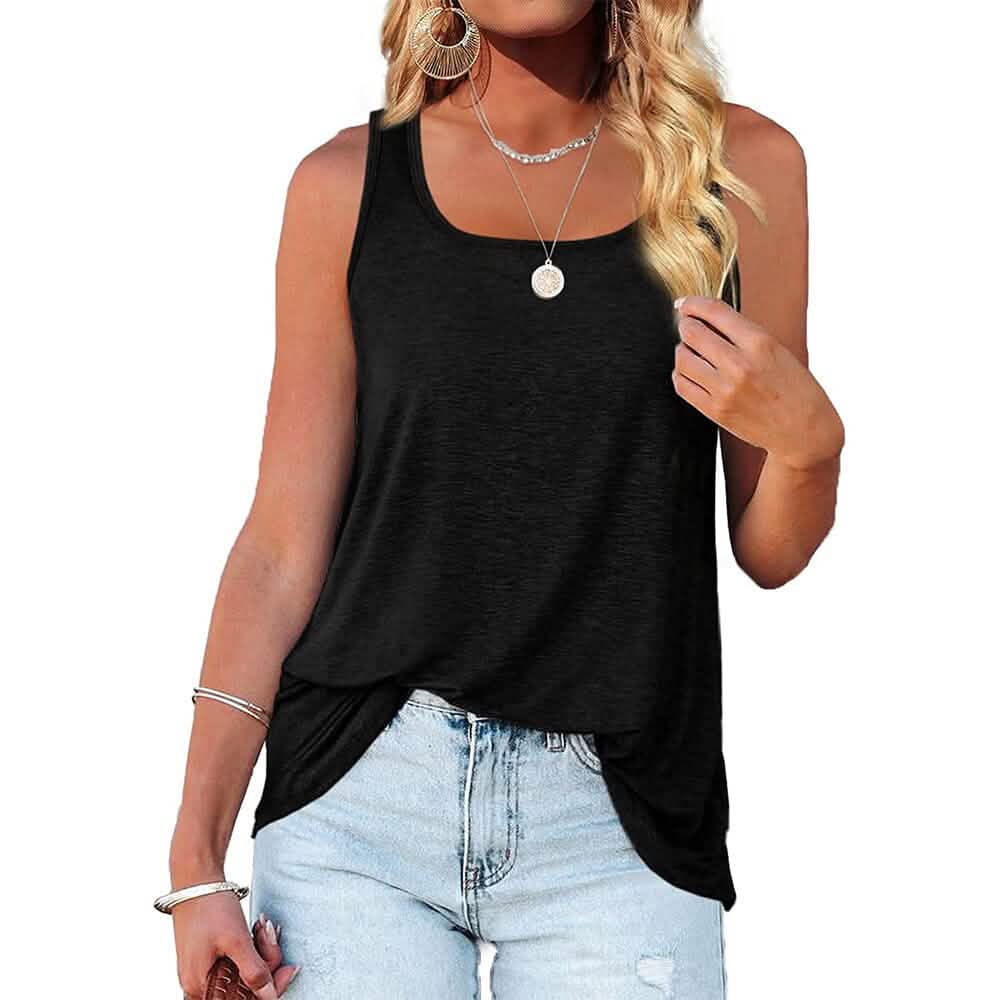 Damen Tanktop Casual Basic Eckiger Ausschnitt